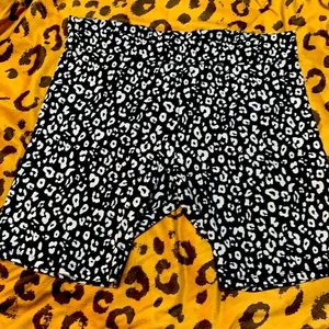 Forever 21 Blk white cheetah biker shorts